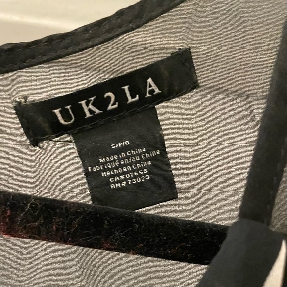 UK2LA Black, cream and blush Design open back Dress Size Small - Picture 8 of 9